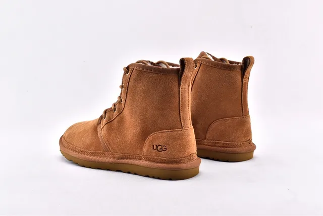 UGG Harkley ট্যান স্যুড লেস-আপ এনকেল বুটস 14