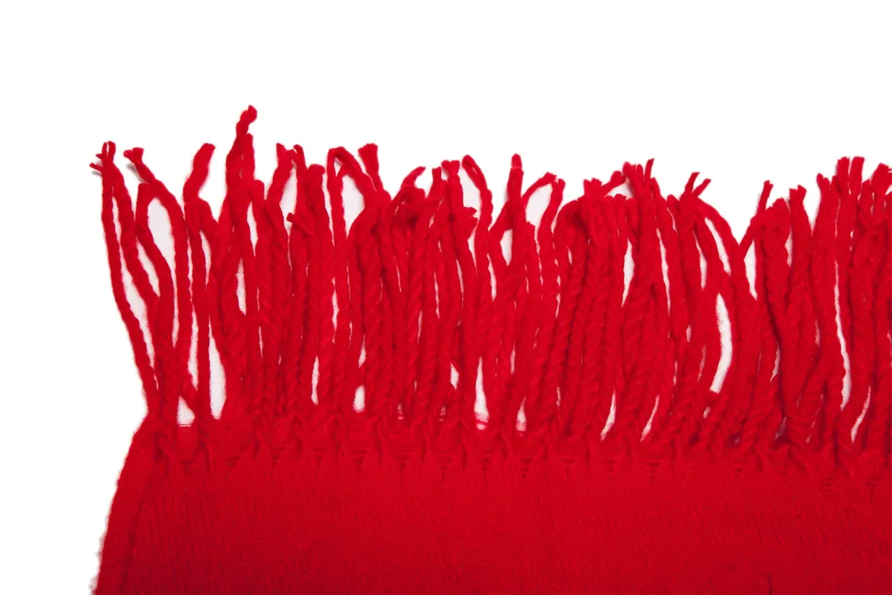UGG Red Knitted Fringed Scarve 9