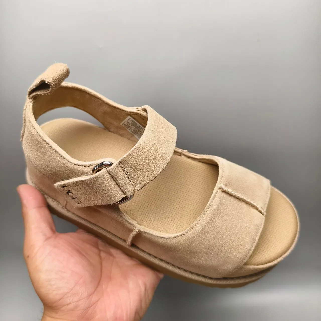 UGG Tasman Beige Suede Platform Casual Sandals 3