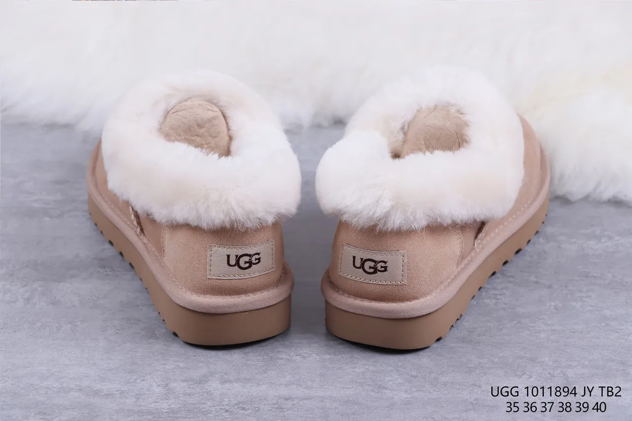 UGG Tasman Beige Suede Slip-On Snow Boots 8