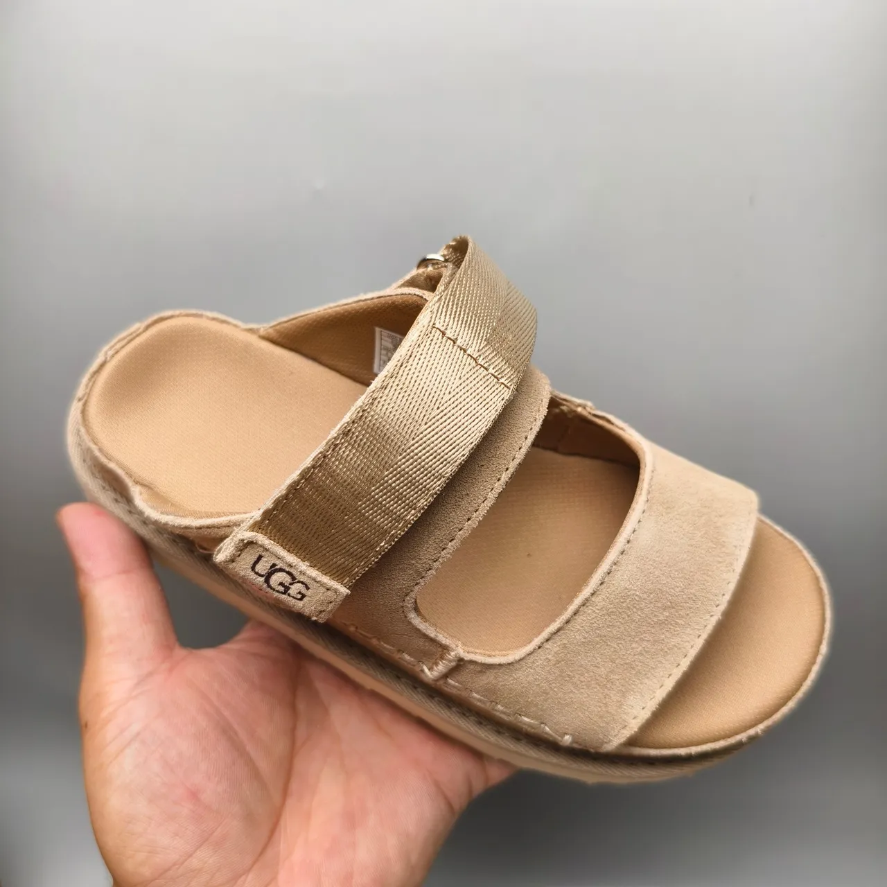 UGG Tasman Beige Two-Strap Platform Casual Sandals 3