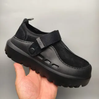 UGG Tasman Black Platform Sole Suede Upper Clog