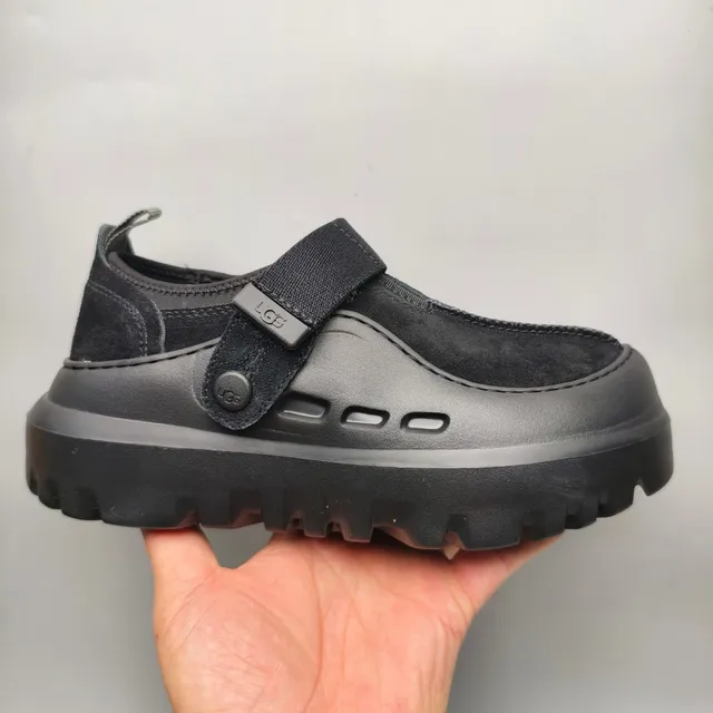 UGG Tasman Black Platform Sole Suede Upper Clog 2