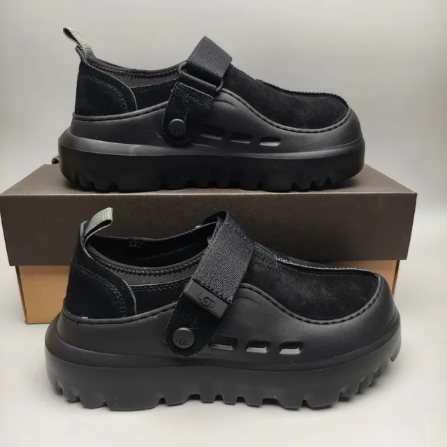 UGG Tasman Black Platform Sole Suede Upper Clog 5