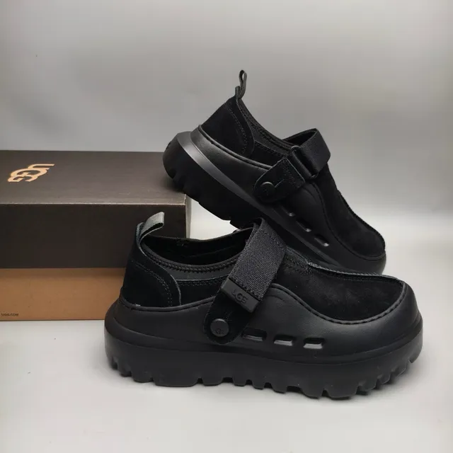 UGG Tasman Black Platform Sole Suede Upper Clog 6