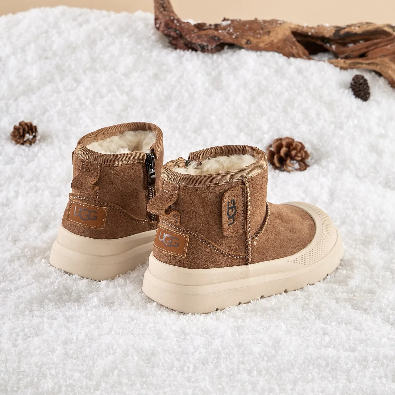 UGG Tasman Black Suede Shearling-Lined Snow Boots 6