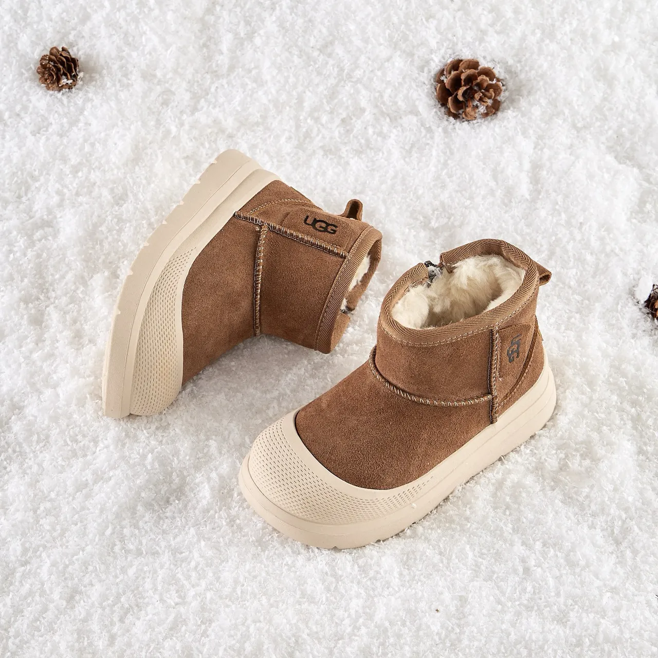 UGG Tasman Black Suede Shearling-Lined Snow Boots 10