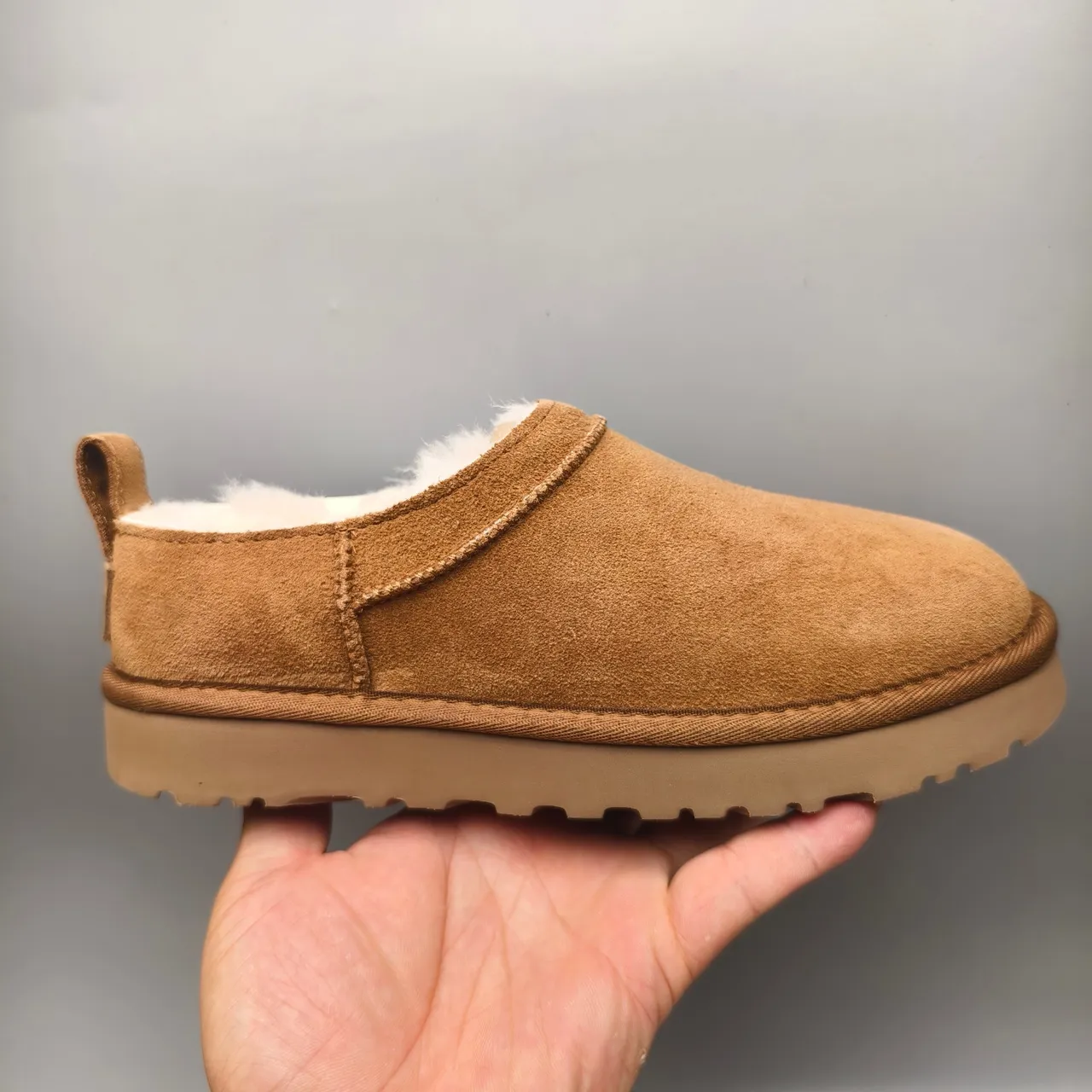 UGG Tasman Brown Beige Suede Upper Shearling-Lined Casual Shoes 2