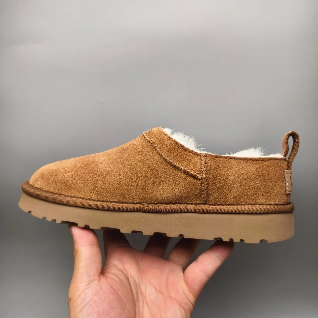 UGG Tasman Brown Beige Suede Upper Shearling-Lined Casual Shoes 7