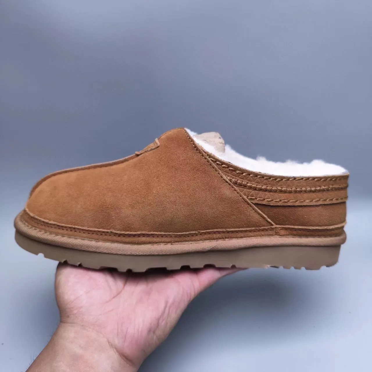 UGG Tasman Marrom Bege Camurça Superior Forrada com Shearling Sapatos Casuais 2