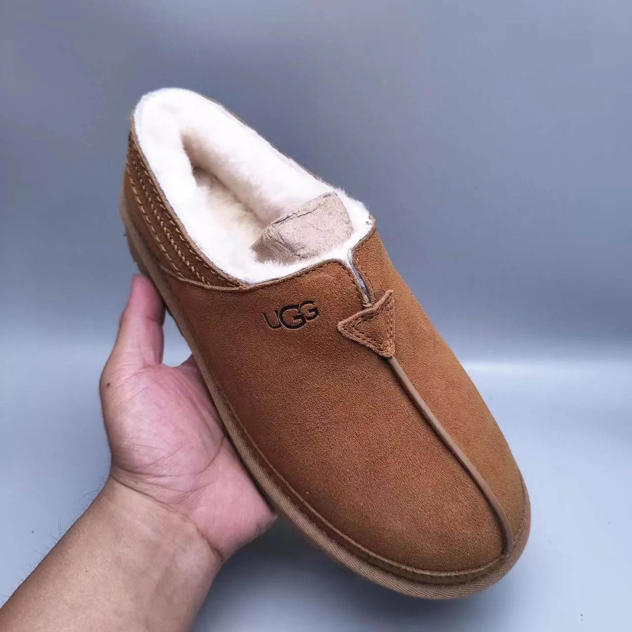 UGG Tasman Marrom Bege Camurça Superior Forrada com Shearling Sapatos Casuais 4