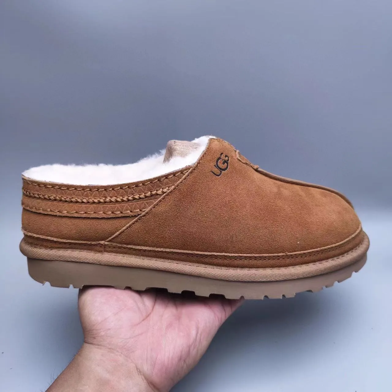 UGG Tasman Marrom Bege Camurça Superior Forrada com Shearling Sapatos Casuais 5