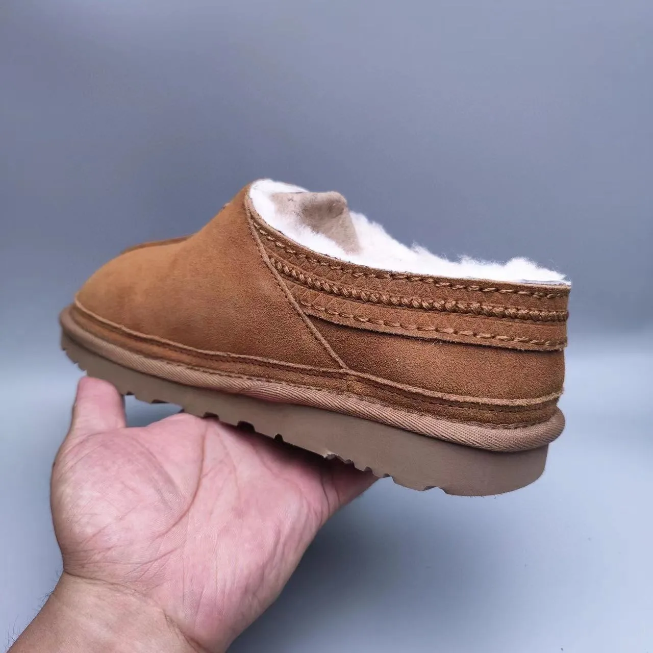UGG Tasman Marrom Bege Camurça Superior Forrada com Shearling Sapatos Casuais 7
