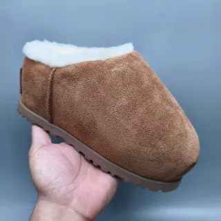 UGG تازمان بني أبيض سويدي أعلى مبطن بجلد الغنم كم أحذية كاجوال