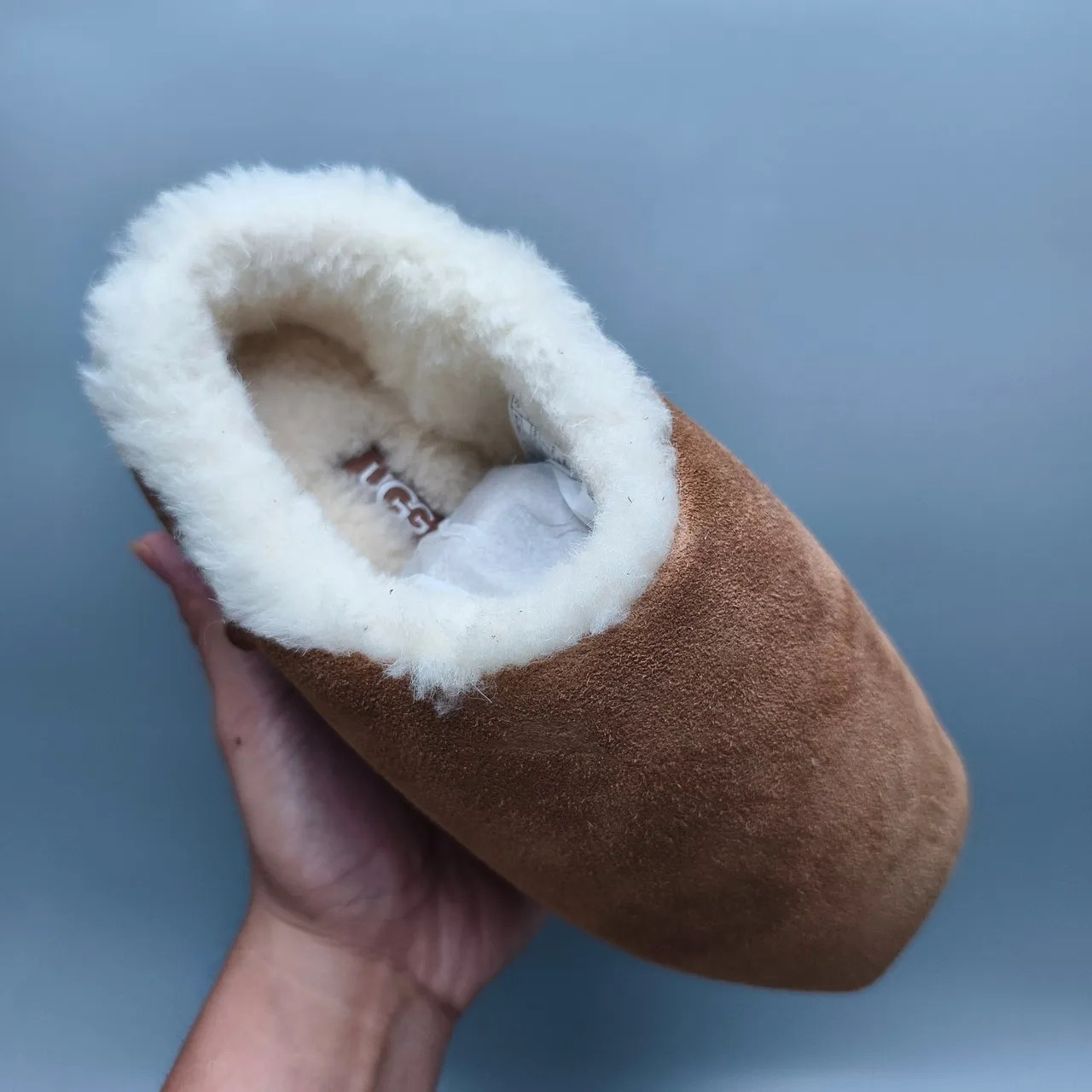 UGG Tasman Brown White Suede Upper Shearling-Lined Cuff Casual Shoes 3