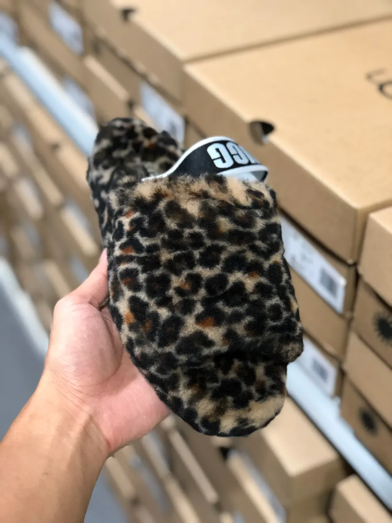 UGG Tasman Leopard-Print Fuzzy Platform Slippers 6