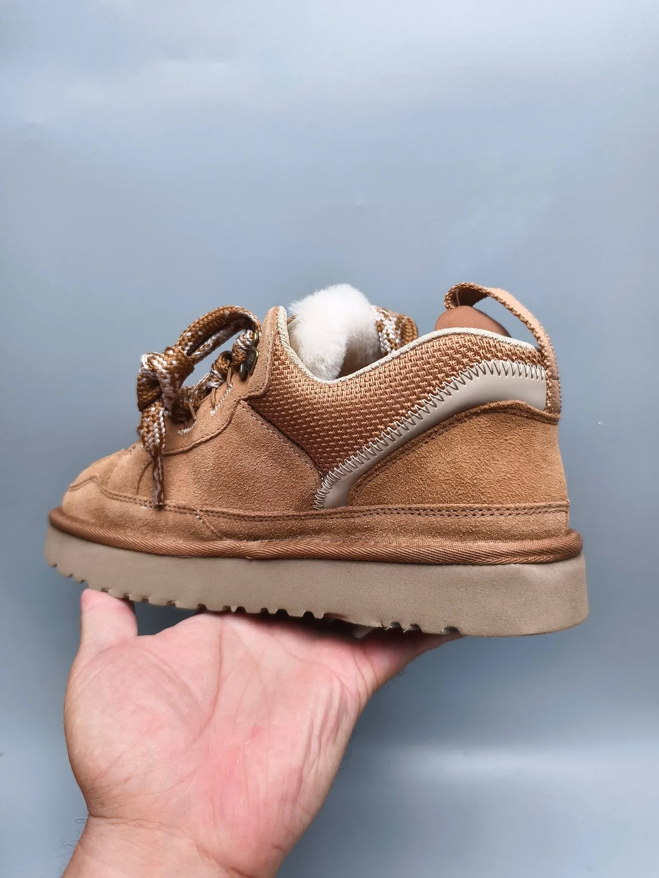 UGG Tasman Tan Suede Shearling-Lined Lifestyle Sneakers 3