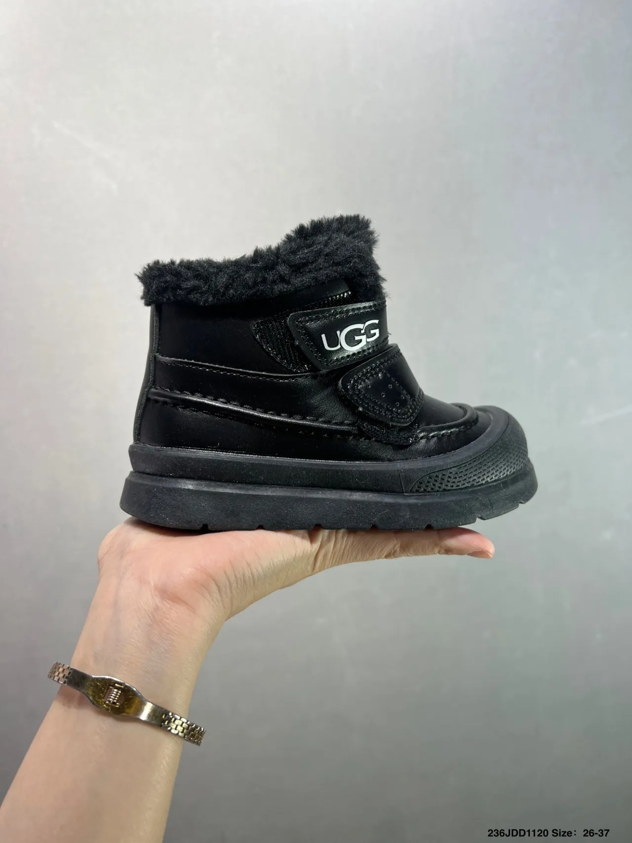 UGG Bottes de Neige à la Cheville Doublées de Peau de Mouton Blanc et Brun 10