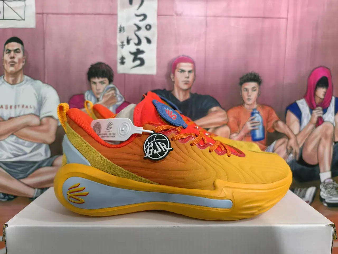 Under Armour Curry Orange Red Gradient Knit Upper Laces Basketball Shoes 4