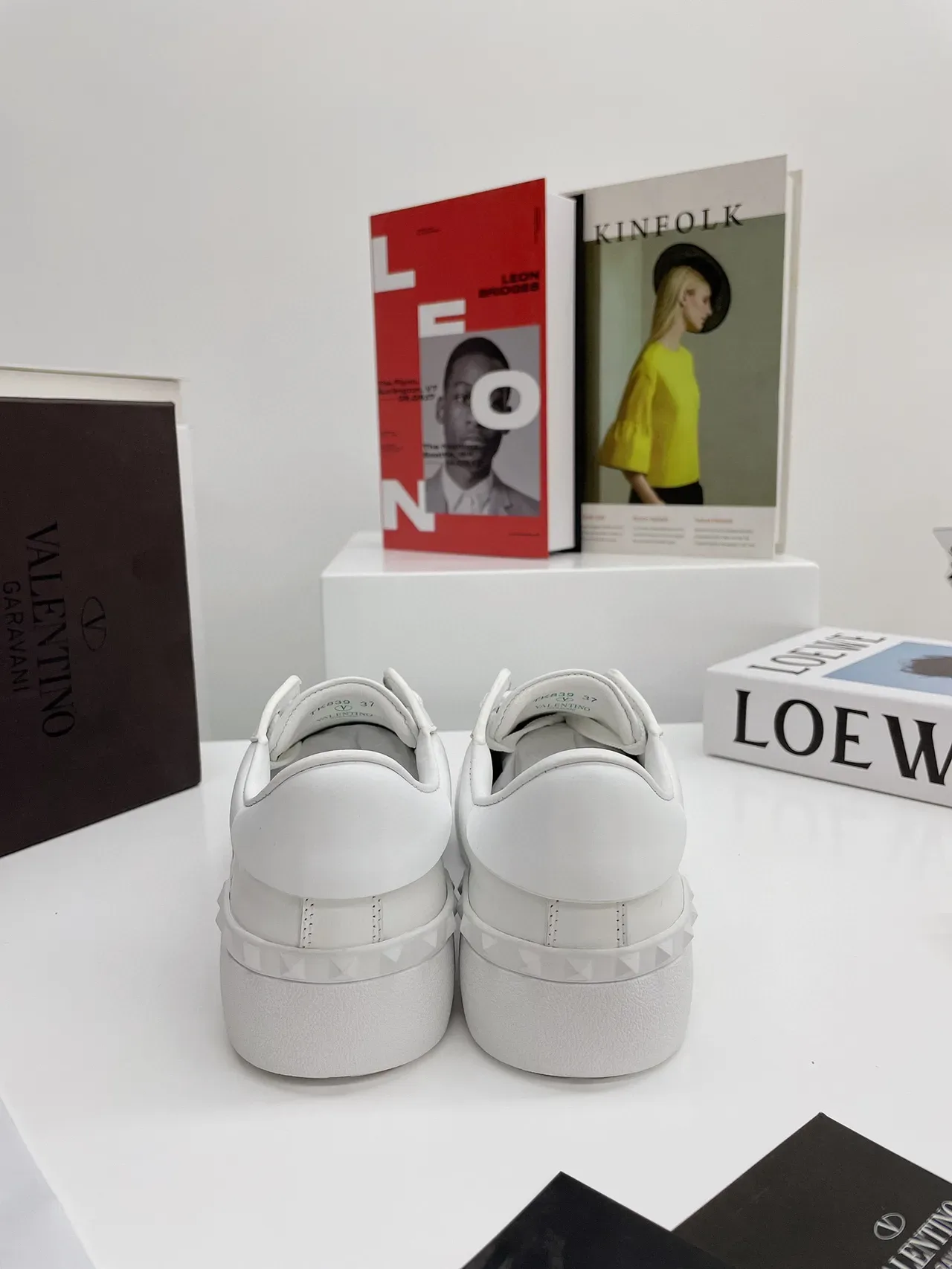 Valentino One Stud White and Silver Platform Lifestyle Sneakers 4