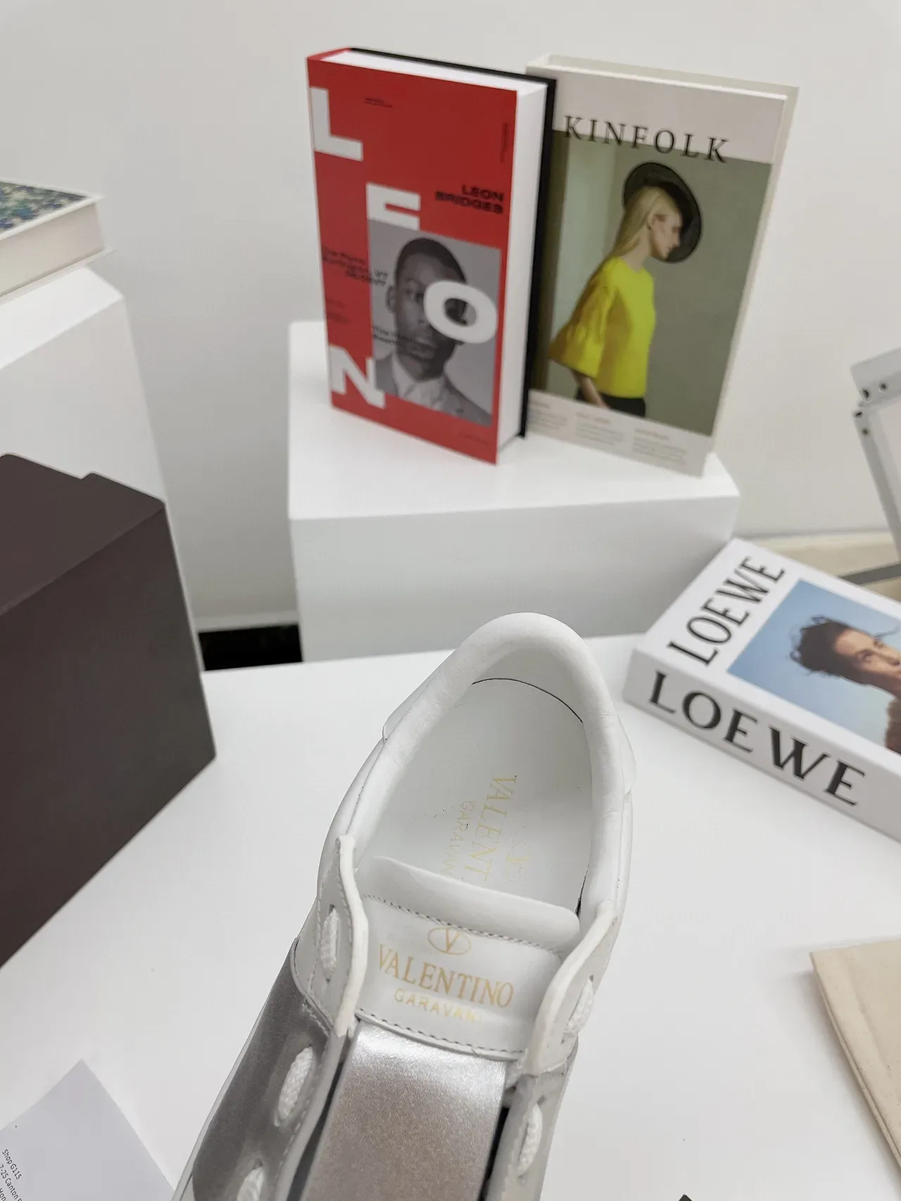 Valentino One Stud White and Silver Platform Lifestyle Sneakers 5