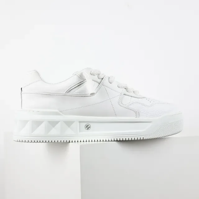 Valentino Rockstud All-White Leather Lifestyle Sneakers 7
