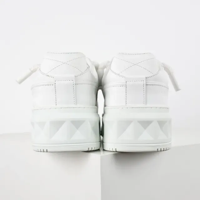 Valentino Rockstud All-White Leather Lifestyle Sneakers 8