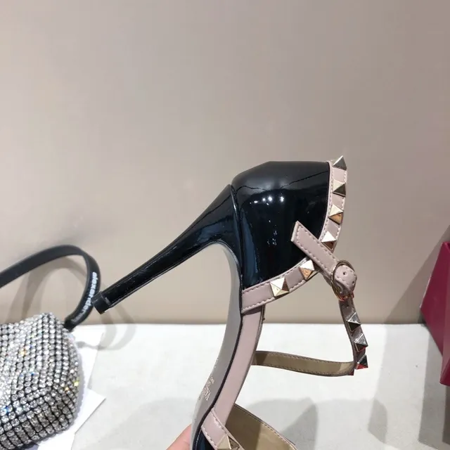 Valentino Rockstud Black Patent and Nude Stud-Embellished Stilettos 8