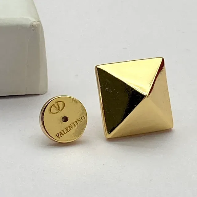 Valentino Rockstud Gold-Tone Pyramid Stud Earrings 2