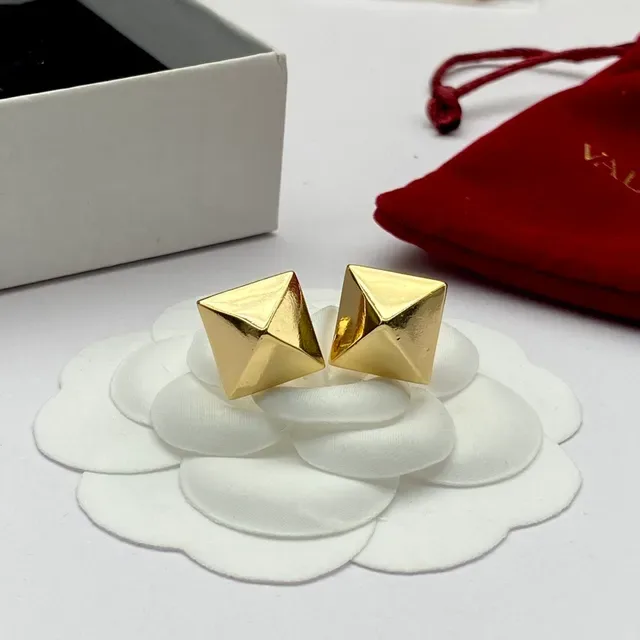 Valentino Rockstud Gold-Tone Pyramid Stud Earrings 4