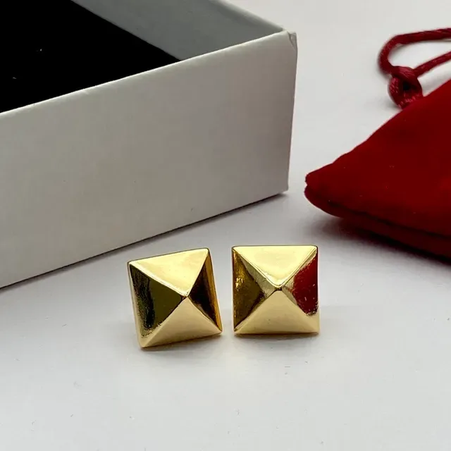 Valentino Rockstud Gold-Tone Pyramid Stud Earrings 5