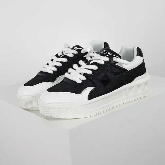 Valentino Rockstud Star Black and White Chunky Sneakers 2