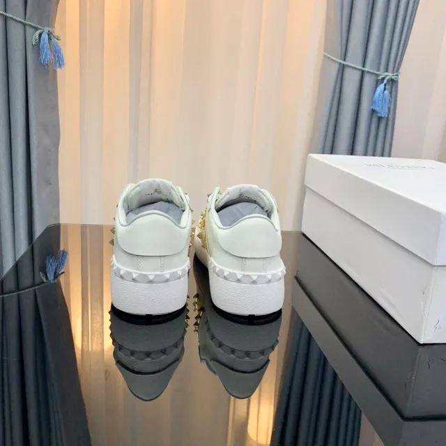 Valentino Rockstud Studded Metallic Strap White Lifestyle Sneakers 6