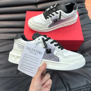 Valentino Rockstud White and Lavender Gradient Lifestyle Sneakers