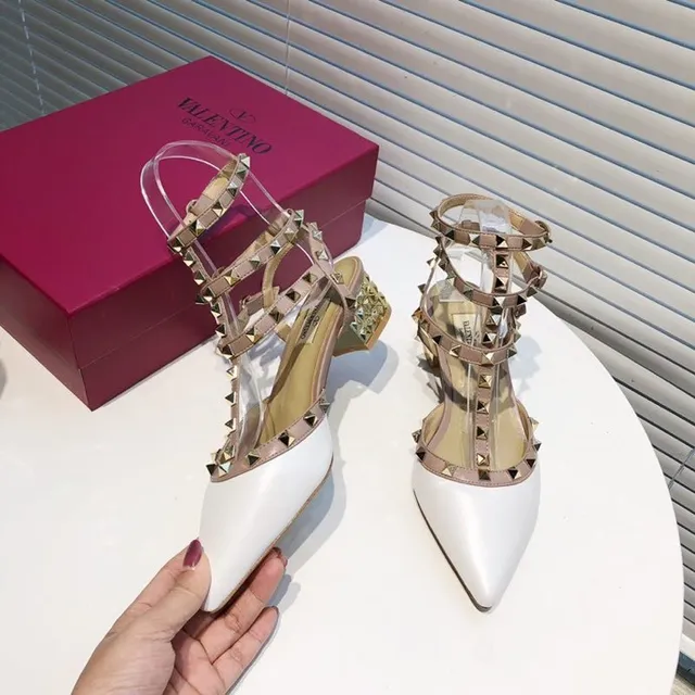Valentino Rockstud White Studded Multi-Strap Pump 4
