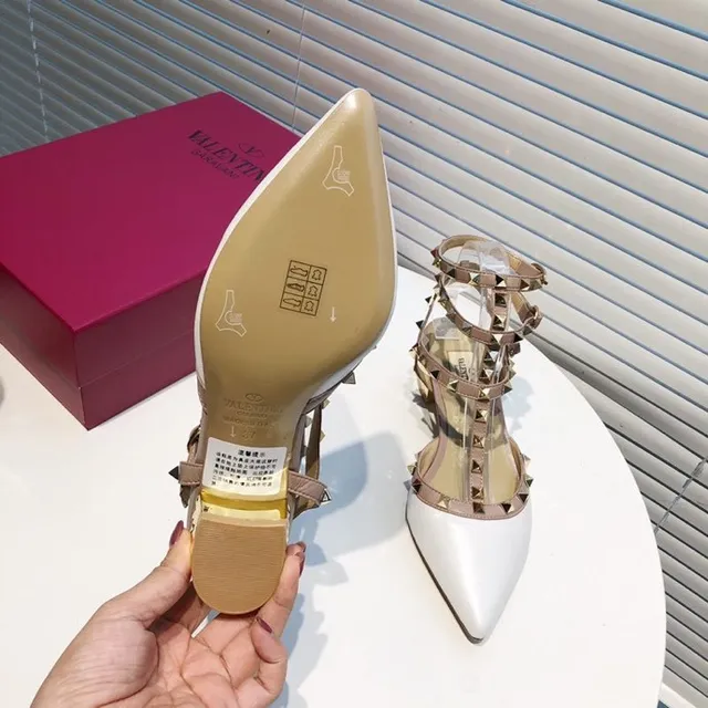Valentino Rockstud White Studded Multi-Strap Pump 7