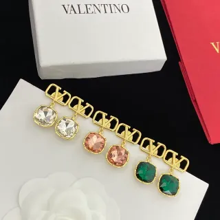 Valentino VLogo Aretes de Cristal Facetado Pendientes de caída