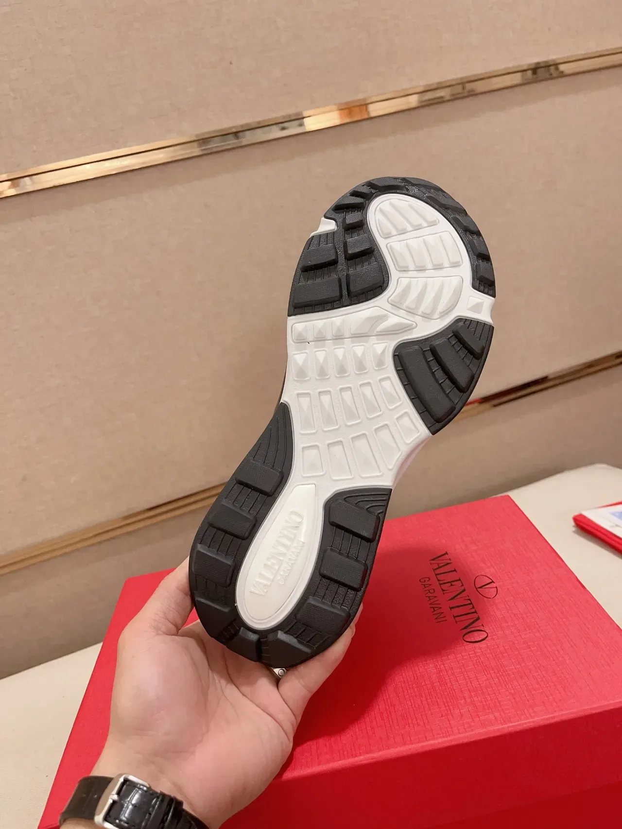 Valentino VLTN Black and White Leather Lifestyle Sneakers 2