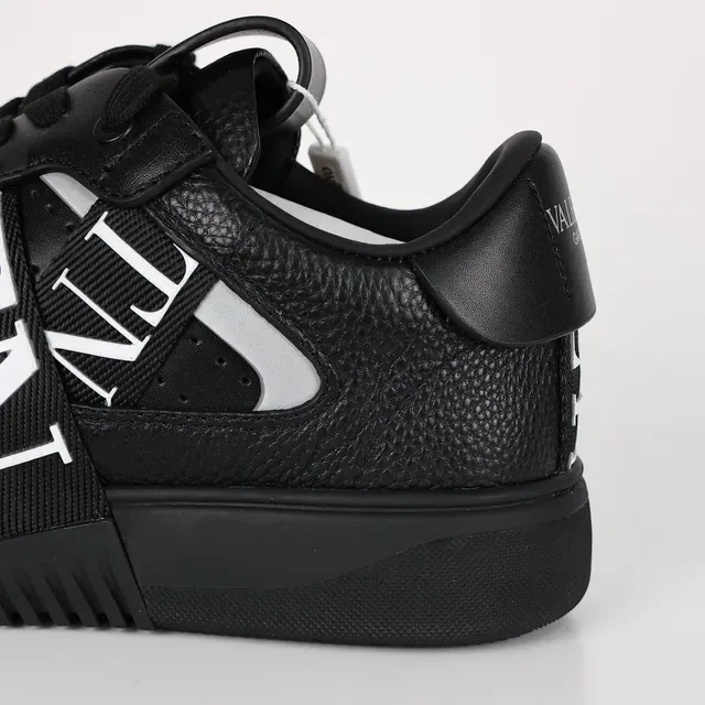 Valentino VLTN Tênis Lifestyle de Couro Preto Texturizado 4