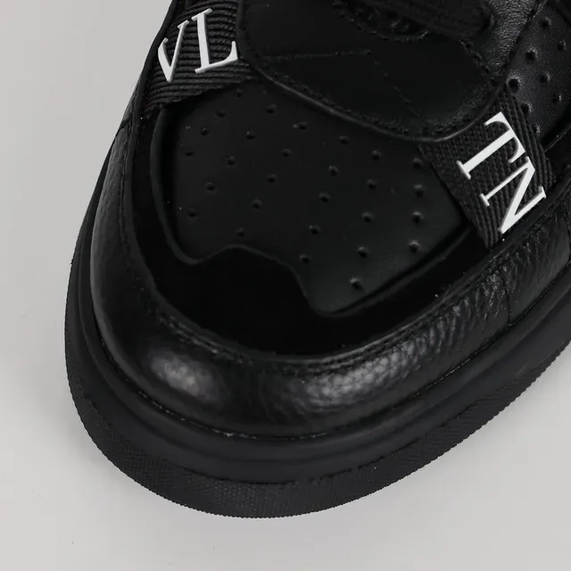 Valentino VLTN Tênis Lifestyle de Couro Preto Texturizado 5