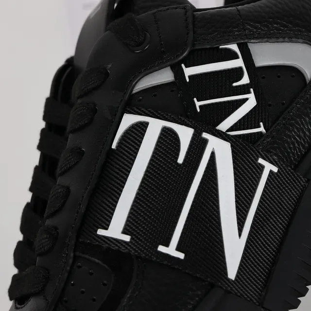 Valentino VLTN Tênis Lifestyle de Couro Preto Texturizado 6