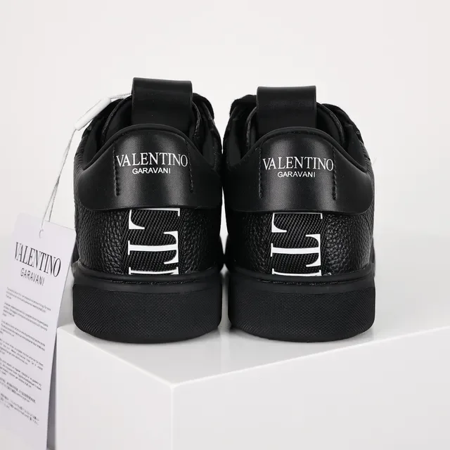 Valentino VLTN Tênis Lifestyle de Couro Preto Texturizado 8