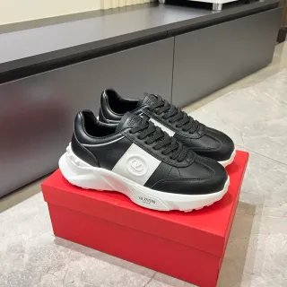 Valentino VLTN Black White Leather Upper Chunky Sculpted Sole Lifestyle Sneakers