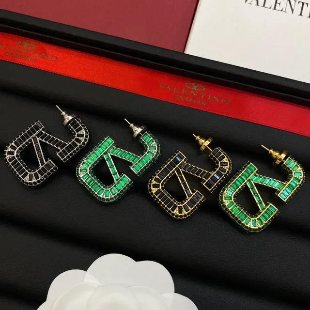 Valentino VLTN Créoles Géométriques à Pierres Baguette 2