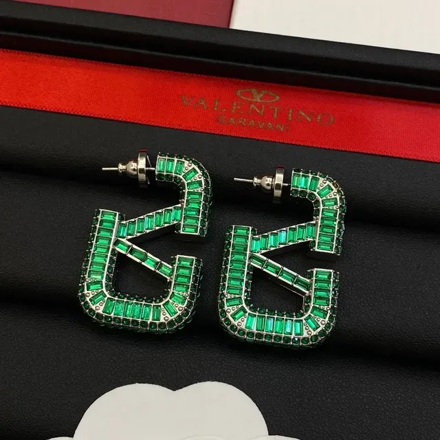 Valentino VLTN Créoles Géométriques à Pierres Baguette 3