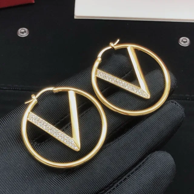 Valentino VLTN Boucles d'oreilles Hoop Cristal Doré 3