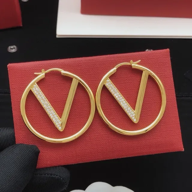 Valentino VLTN Boucles d'oreilles Hoop Cristal Doré 4