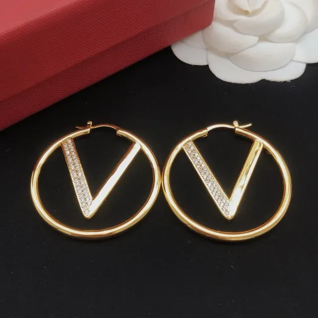 Valentino VLTN Boucles d'oreilles Hoop Cristal Doré 5