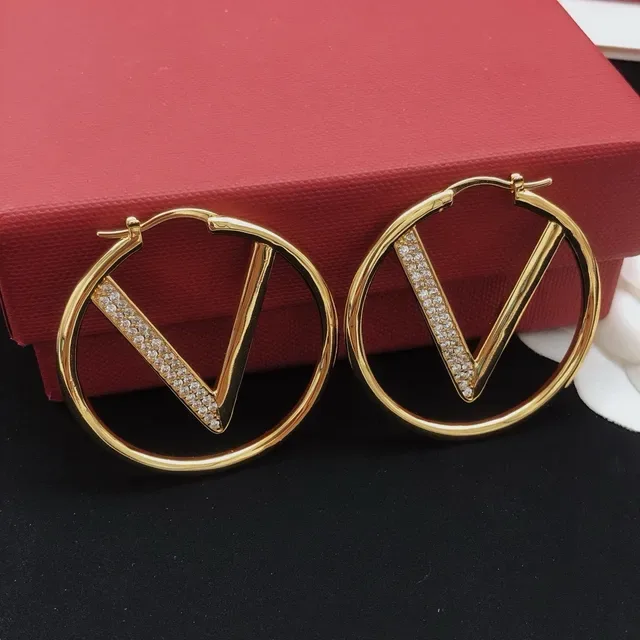 Valentino VLTN Boucles d'oreilles Hoop Cristal Doré 6