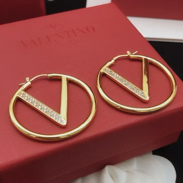 Valentino VLTN Boucles d'oreilles Hoop Cristal Doré 7